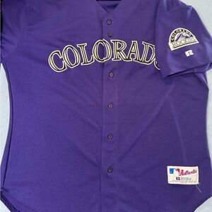 Colorado Rockies Purple MLB Russell Atheltic Jersey sz 52